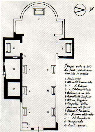 Pianta della distrutta Chiesa Matrice